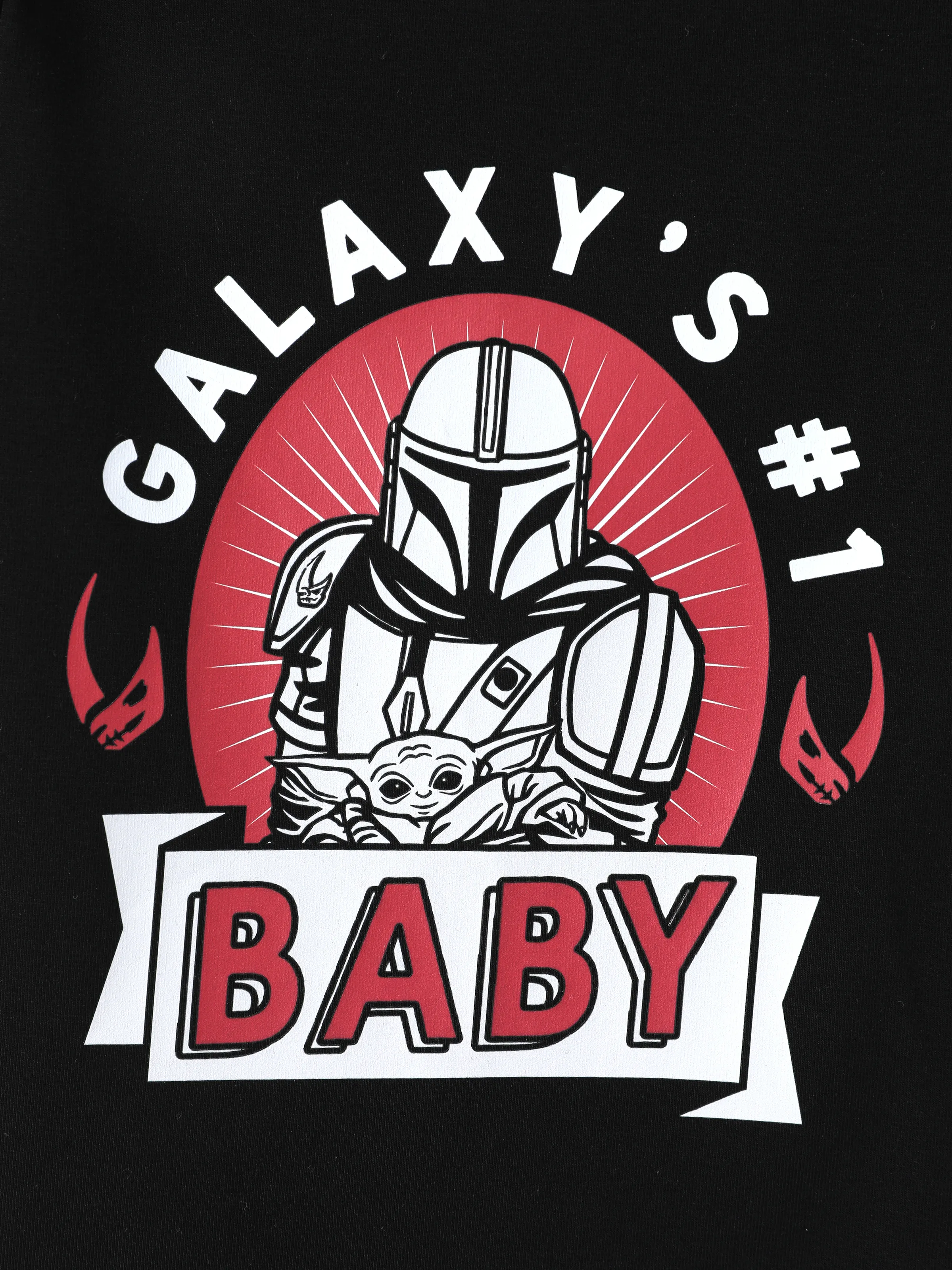 Star Wars Family Matching Grogu Cotton Character Print T-shirts Black - Image 5