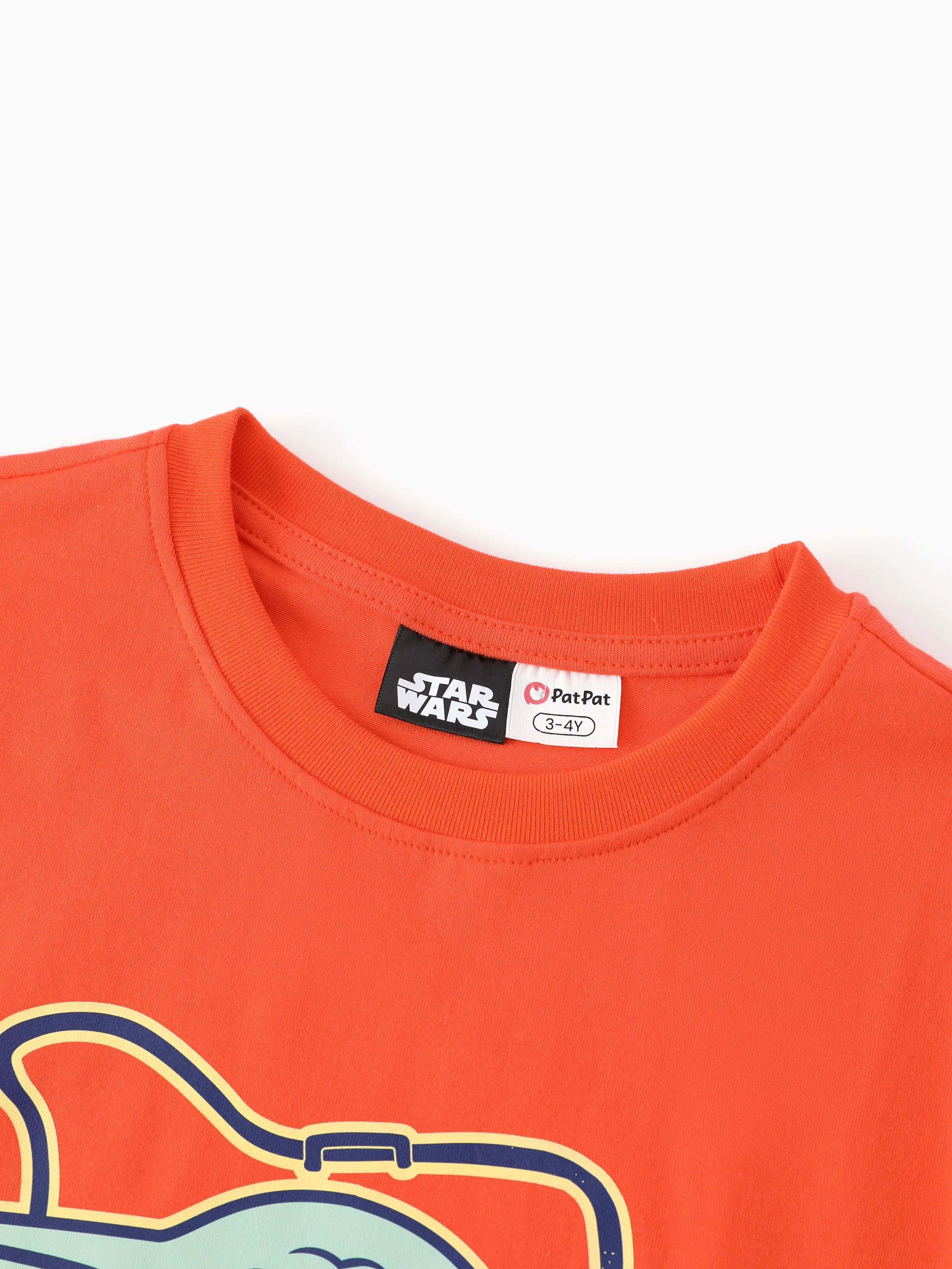 Star Wars Father's Day Matching Family Mandalorian & Grogu Cotton Tee Orange red - Image 4