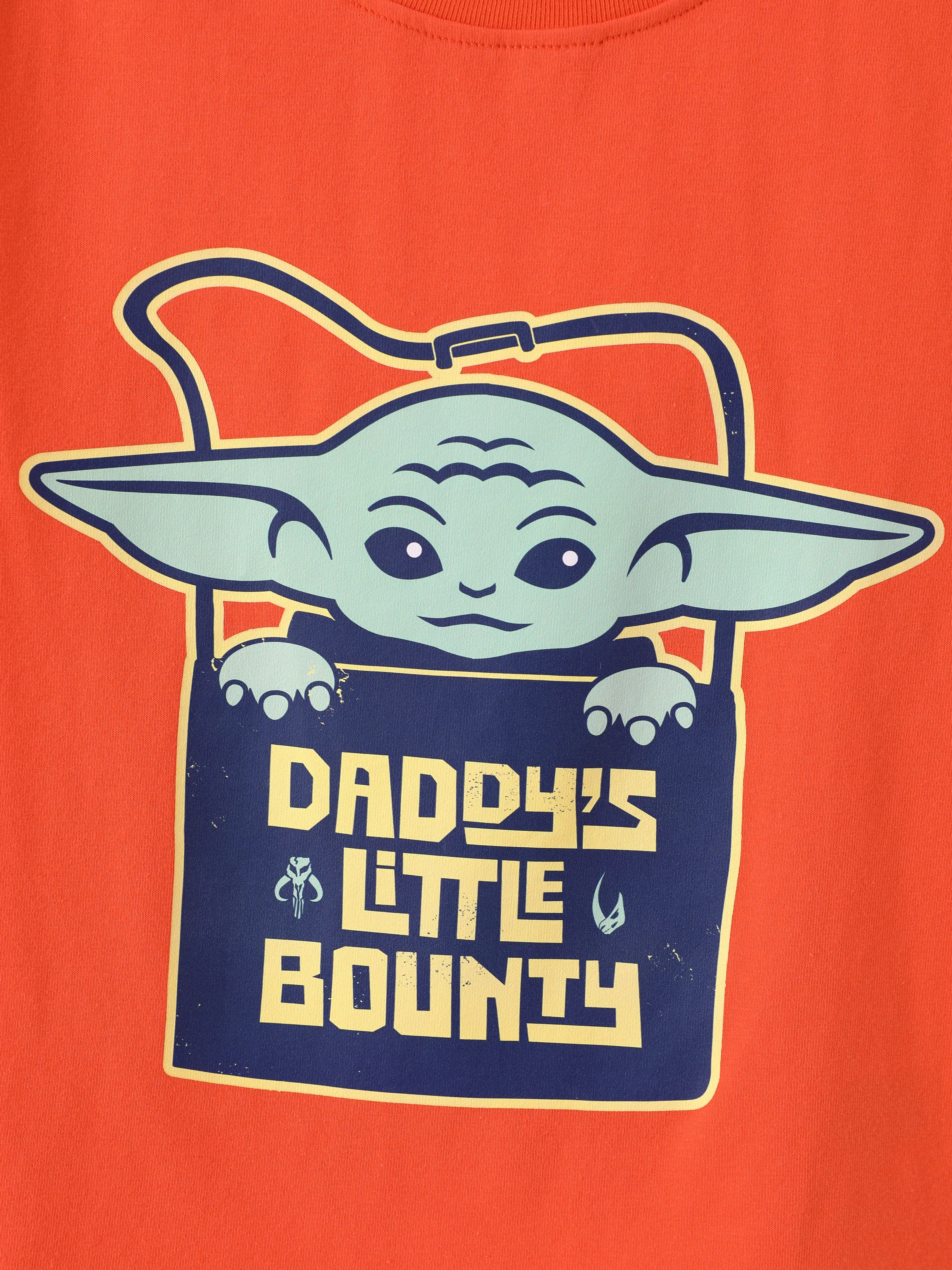 Star Wars Father's Day Matching Family Mandalorian & Grogu Cotton Tee Orange red - Image 5