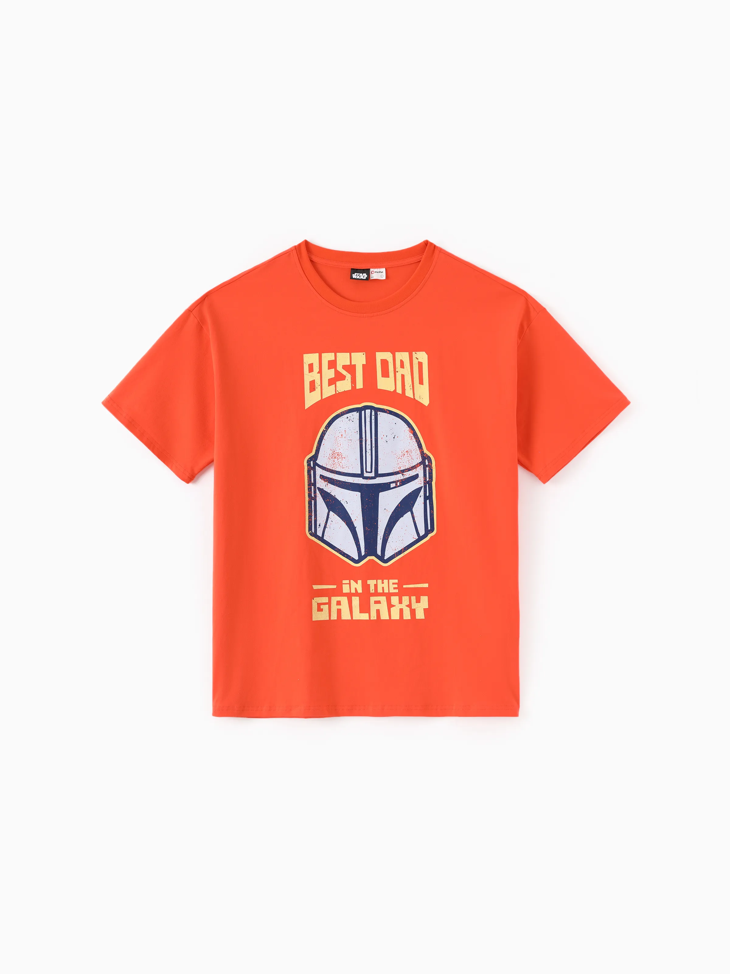 Star Wars Father's Day Matching Family Mandalorian & Grogu Cotton Tee Orange red - Image 7