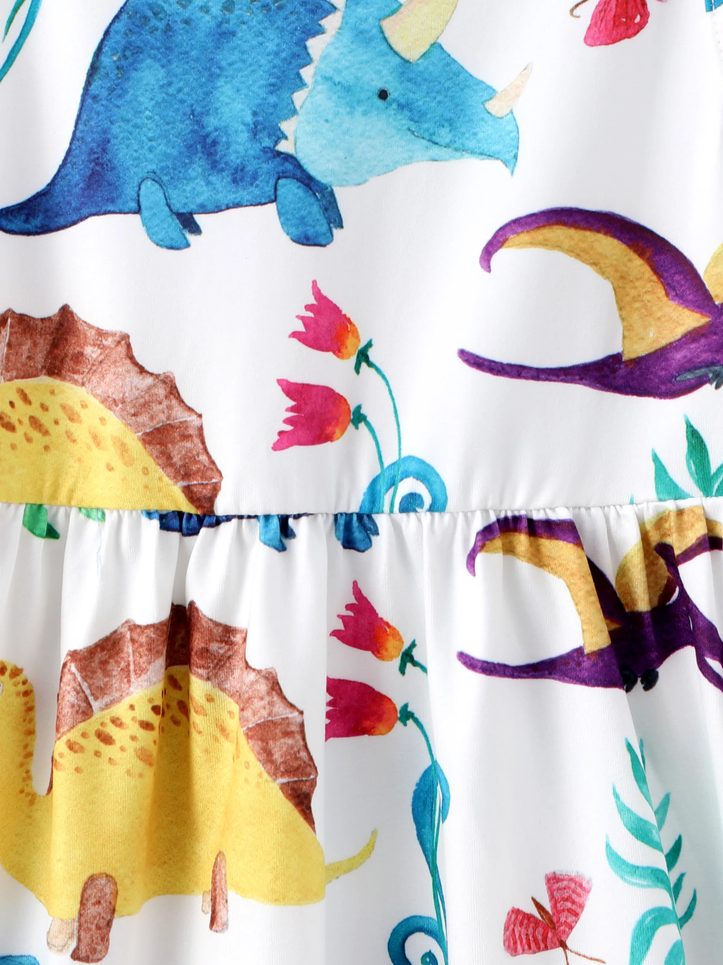 Toddler Girl Animal Dinosaur Print Sleeveless Dress Multi-color - Image 4