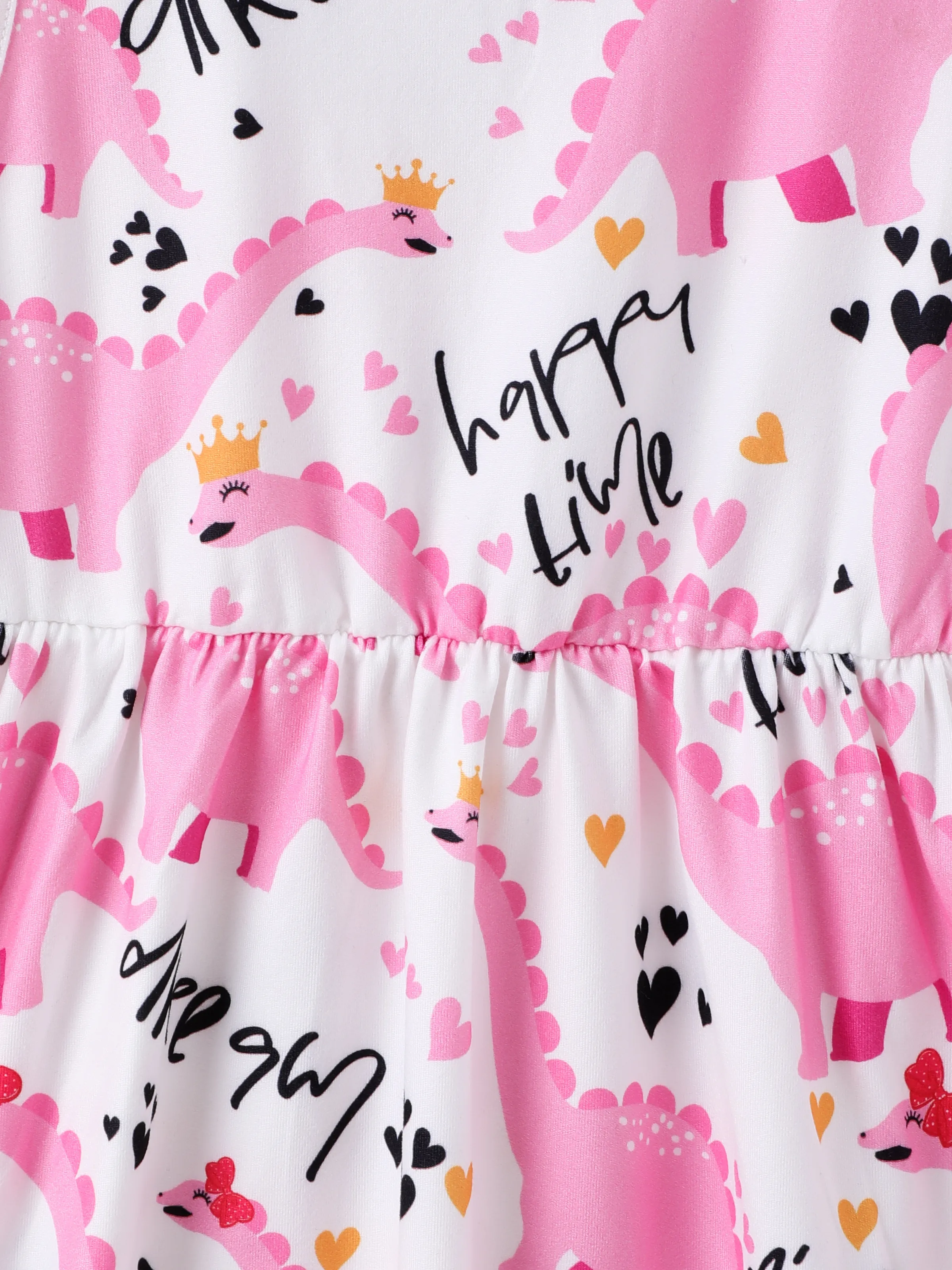 Toddler Girl Animal Dinosaur Print Sleeveless Dress Pink - Image 4