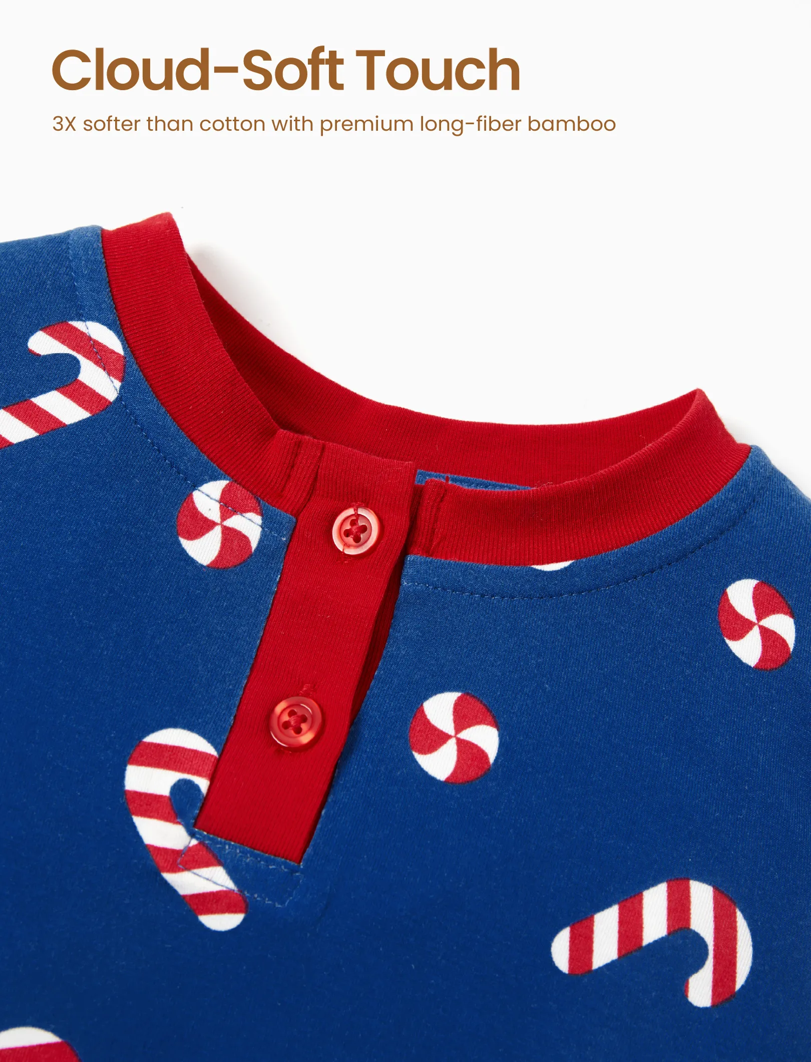 Toddler / Kids Christmas / Halloween PJS for Boys 3-Piece Bamboo Pajama Set 2-in-1 Look for 4 Seasons (Snug-Fitting) Deep Blue - Image 8