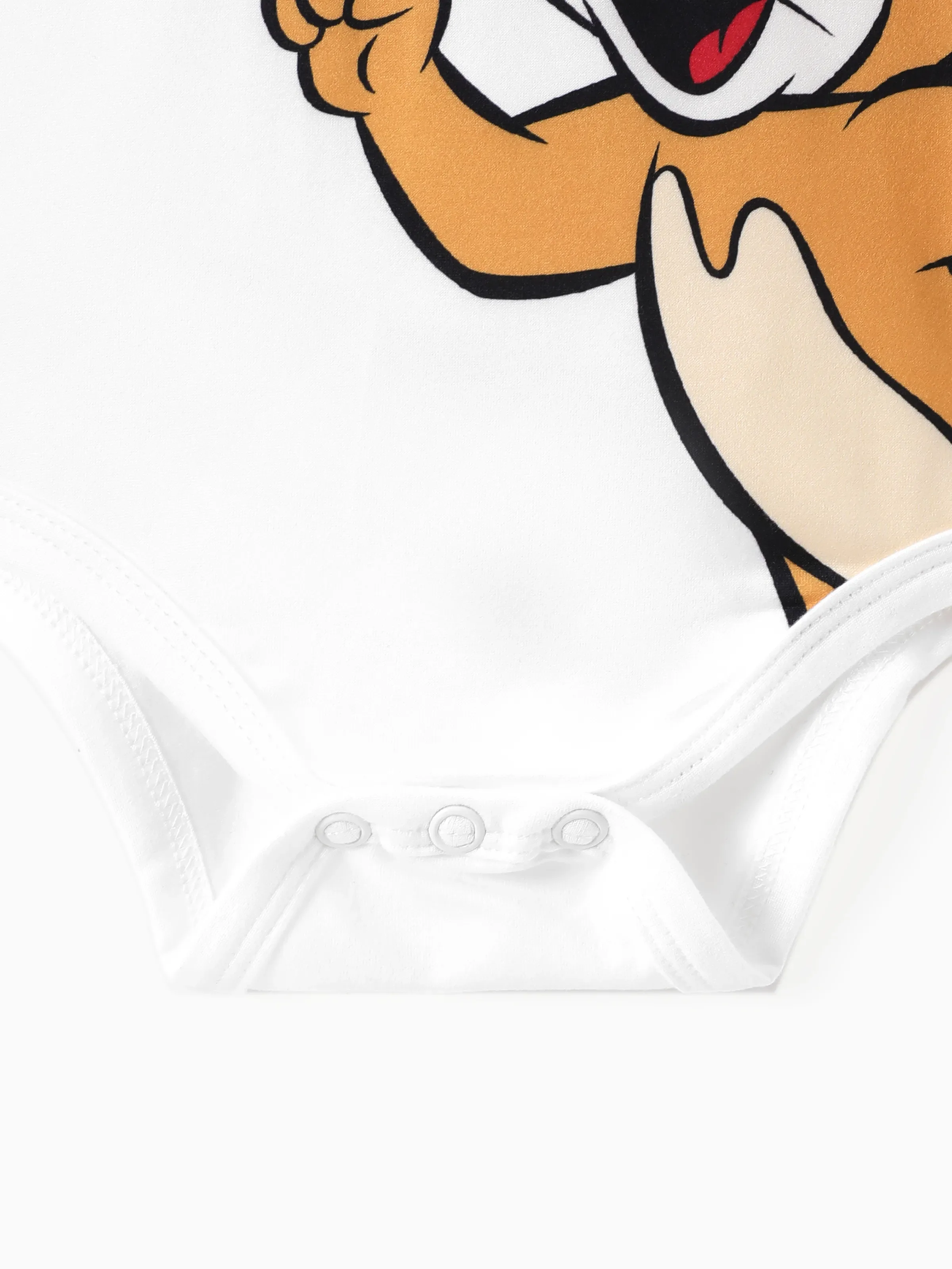 Tom and Jerry Baby Boy Character Print Long-sleeve Bodysuit White - Image 5