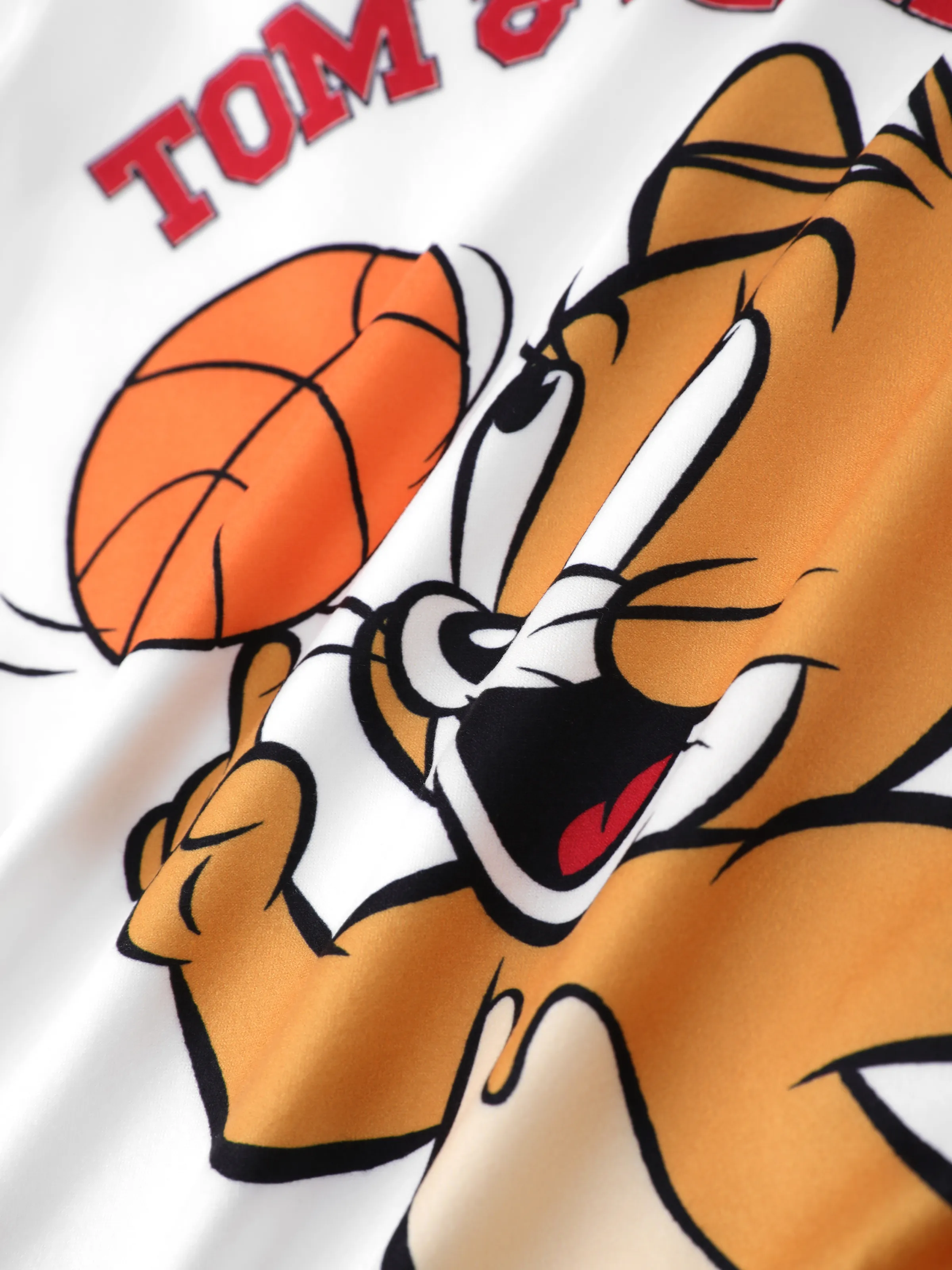 Tom and Jerry Baby Boy Character Print Long-sleeve Bodysuit White - Image 6