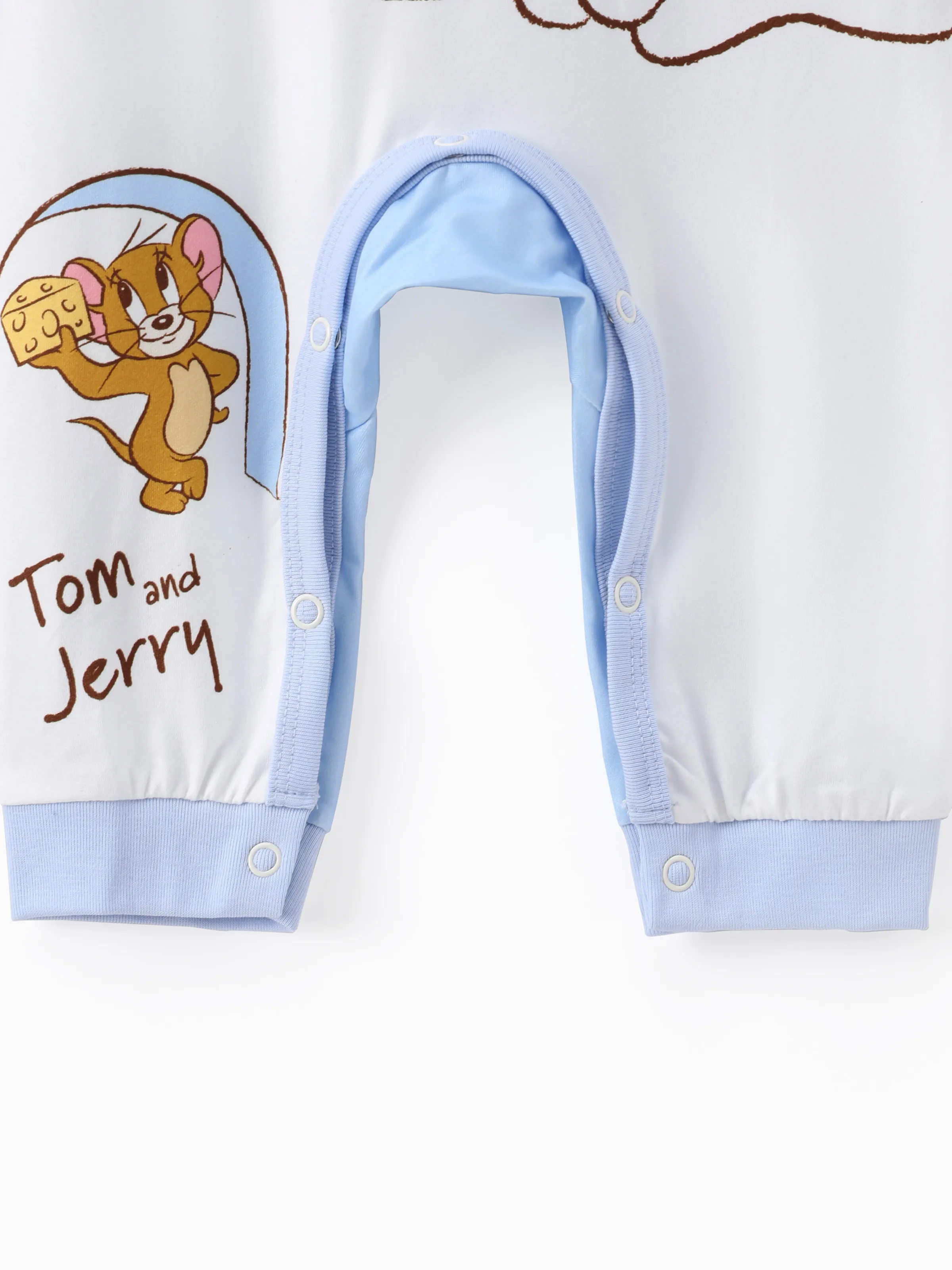 Tom and Jerry Baby Boy/Girl Cute Pattern Print Jumpsuit Blue - Image 5