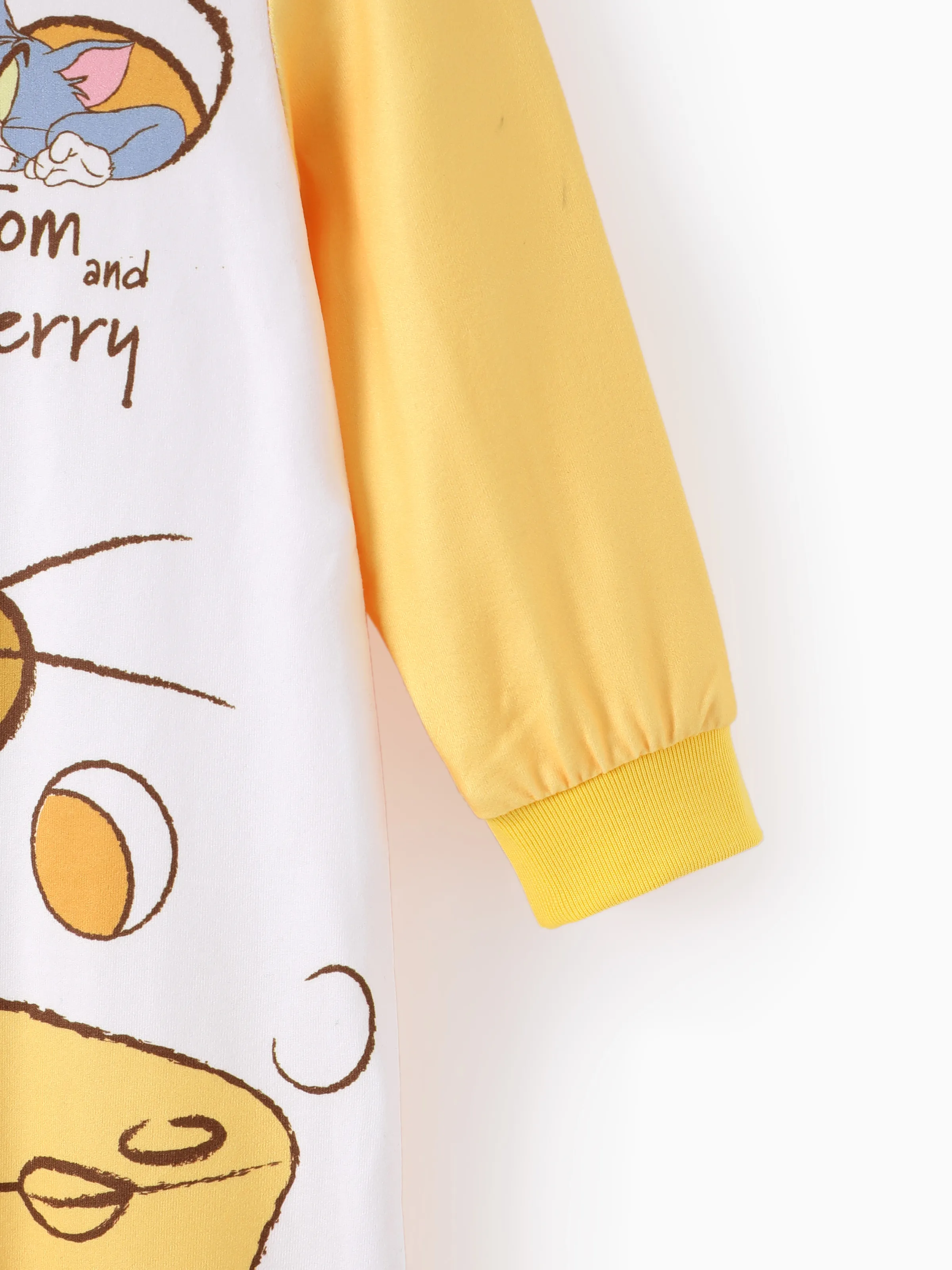 Tom and Jerry Baby Boy/Girl Cute Pattern Print Jumpsuit Yellow - Image 4